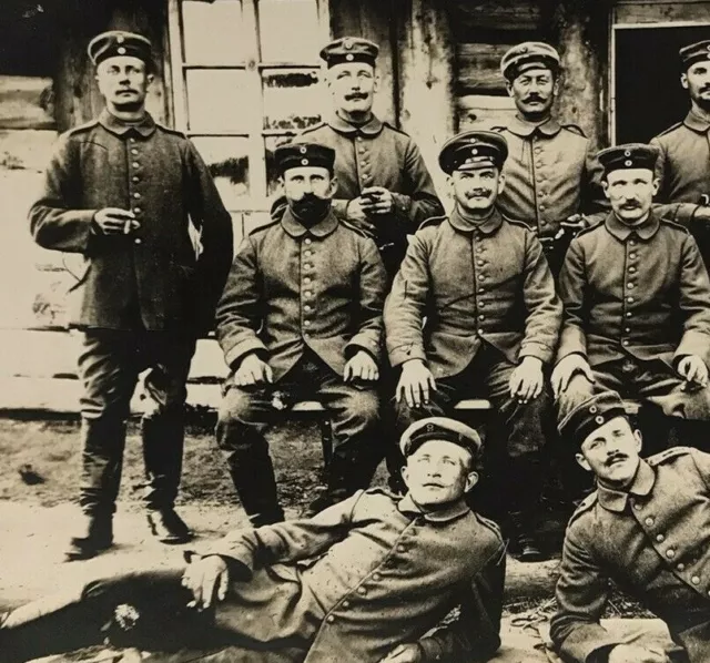 WW1 Military Photo Postcard Group German Soldiers Barracks War 1910s