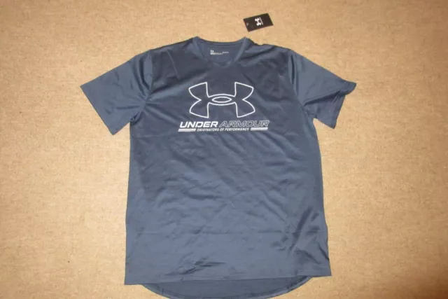 BNWT 'UNDER ARMOUR' Men's Blue Logo Training T Shirt $41.44 - PicClick AU