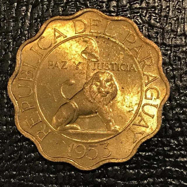 High Grade Unc 1953 Paraguay 50 Centimos Coin-Some Toning-Sep094