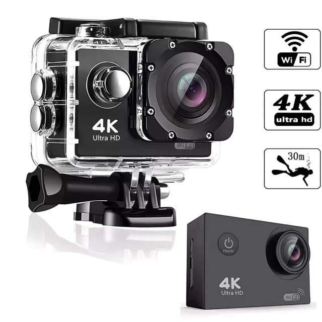 4K HD 1080P Outdoor Sport Waterproof Action Camera W/ Full sets accessories New