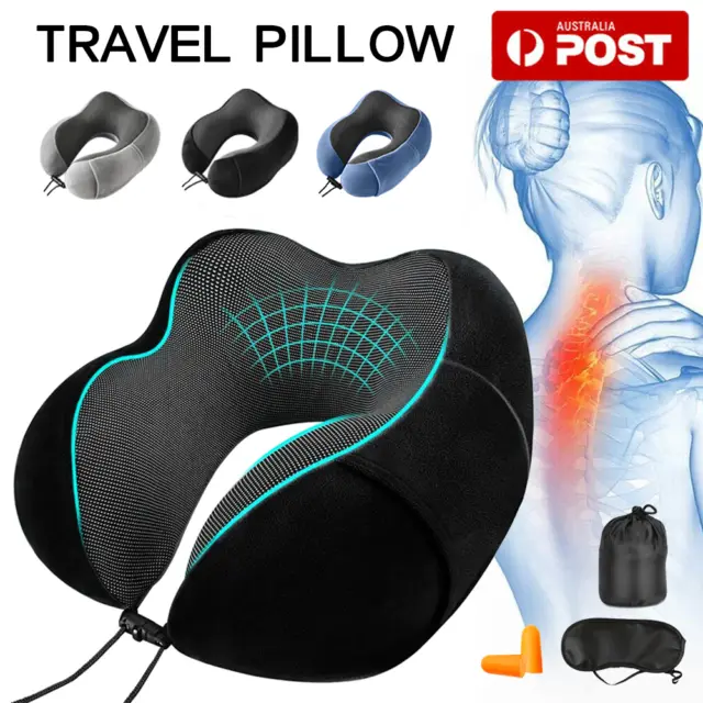 Travel Memory Foam Rebound Pillow U-shaped Sleeping Pad Neck Support Headrest AU