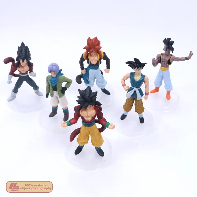 DRAGON BALL Z Super Saiyan 4 Goku Trunks Vegeta Vegito 6pcs Figures Toy