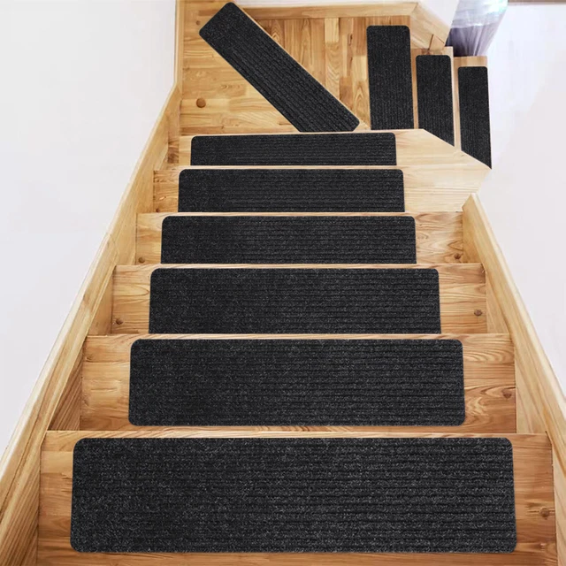 15Pcs Self-Adhesive Carpet Stair Treads Non-Slip Step Runner Washable Safety Rug 15Pcs Self-Adhesive Carpet Stair Treads Non-Slip Step Runner Washable Safety Rug