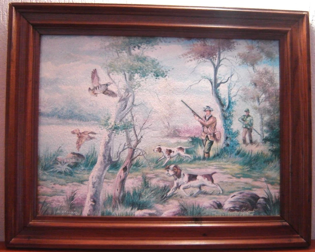 TABLEAU ANCIEN GRAVURE chasse à la perdrix EUR 30,00 - PicClick FR