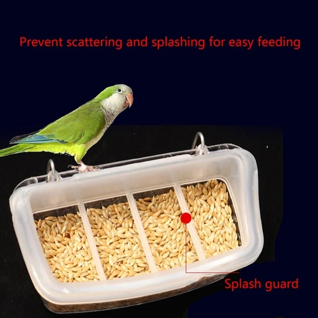 ANTISPILL BIRD FEEDING Bowl Parrots Food Feed Container Cockatiels
