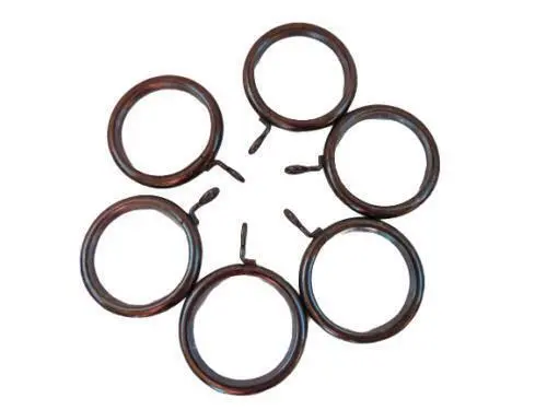 6x Bronce Antiguo Cortina Anillos para 45mm (4cm) 3.8cm Diámetro Barra Cortina