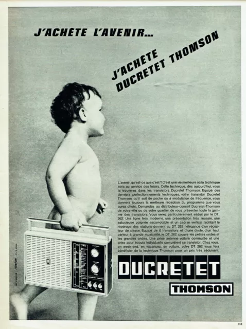 Publicité Advertising 520  1965  Ducretet Thomson  l'avenir  transistor