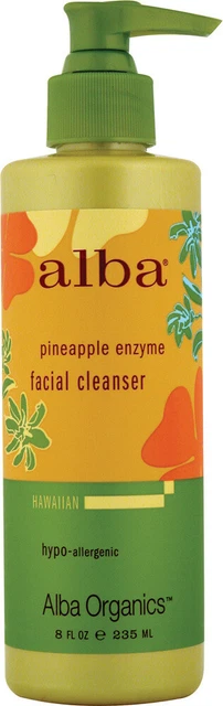 Limpiador facial enzimático piña de Alba Botanica, 8 oz