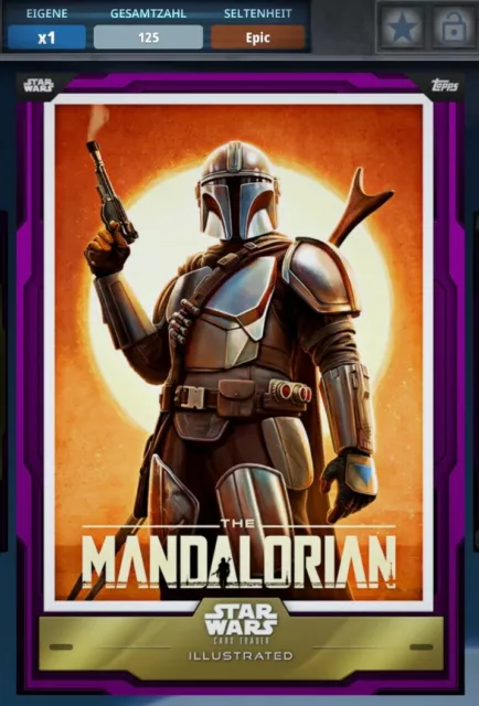 Topps Star Wars Card Trader THE MANDALORIAN Purple Illustrated CTI 125cc EPIC