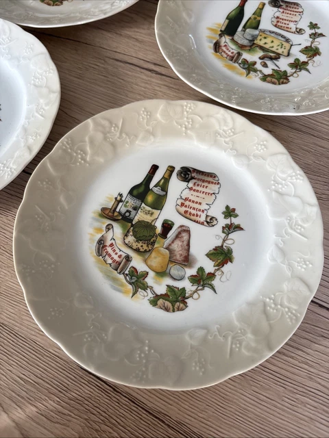 Ensemble de 6 assiette à fromage en porcelaine de Paris