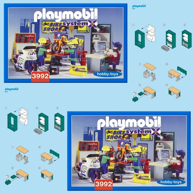 Playmobil Vintage City Life - Atelier Réparation Motos (3992, 1997), Avec Mécanicien, Motos, Accessoires