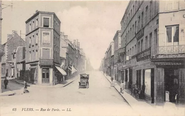 Cpa 61 Flers Rue De Paris