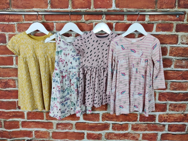 Girls Bundle Age 2-3 Years M&S Next Etc T-Shirt Dress Set Butterfly Unicorn 98Cm