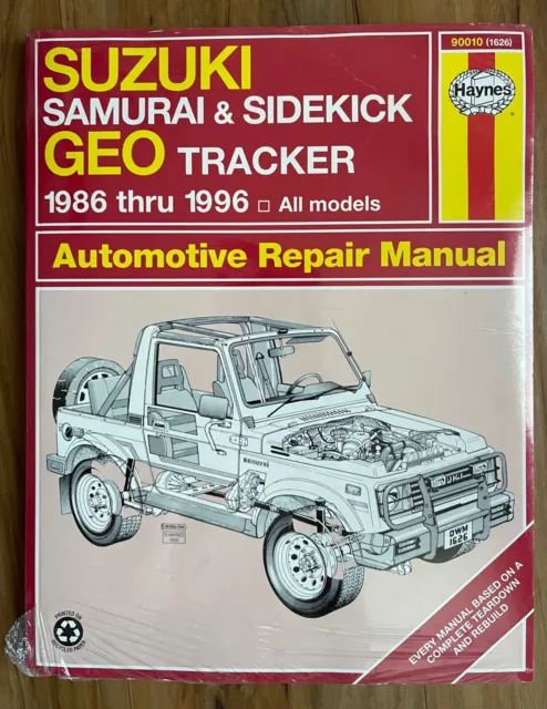 Repair  Manual for Suzuki Samurai & Sidekick / Geo Tracker 1986-1996 HAYNES