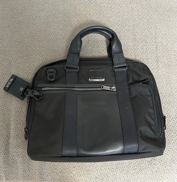 Tumi Alpha Bravo Charleston Black Nylon/Leather Compact Brief #0232610D