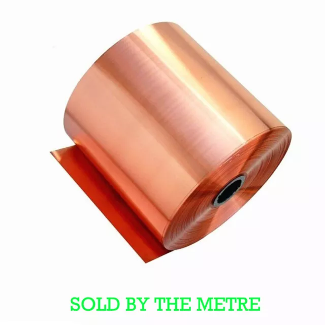 99.9% Pure Copper Foil Plate, Red Copper Strip, Copper Foil Strip,  Conductive Copper Metal Plate, Length 1m, Thickness 0.1mm, Width,10mm