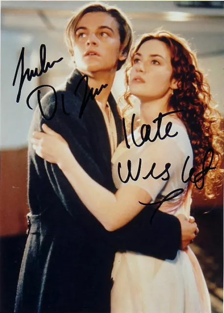 Kate Winslet & Leonardo Di Caprio Autogramm mit Bilderrahmen Fotorahmen Titanic 2