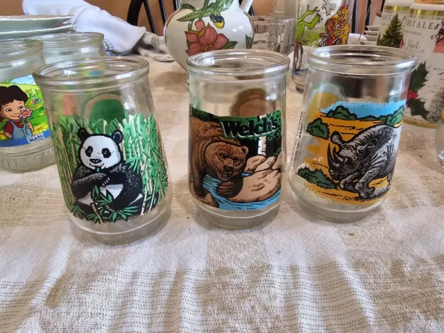 3 Welch's Jelly Jar Glass Endangered  AND North Americian Species  Edition