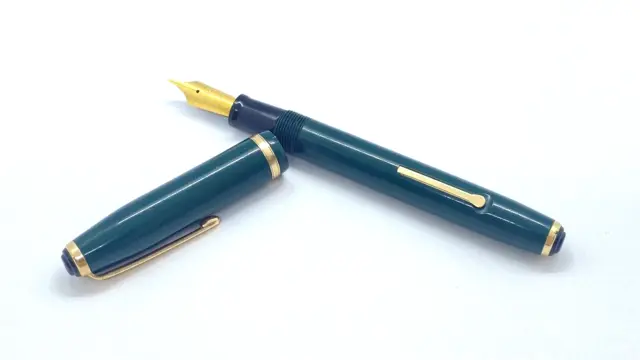 Uncommon Esterbrook Sj, Dark Green, Golden Trim, 3312 Italic Medium Nib, England