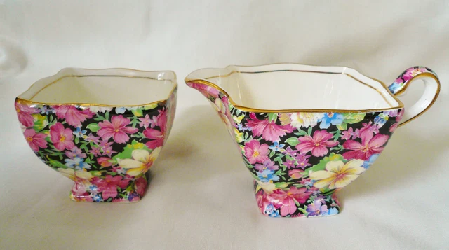 Royal Winton Grimwades England ~ FLORENCE ~ Chintz Floral SUGAR CREAMER
