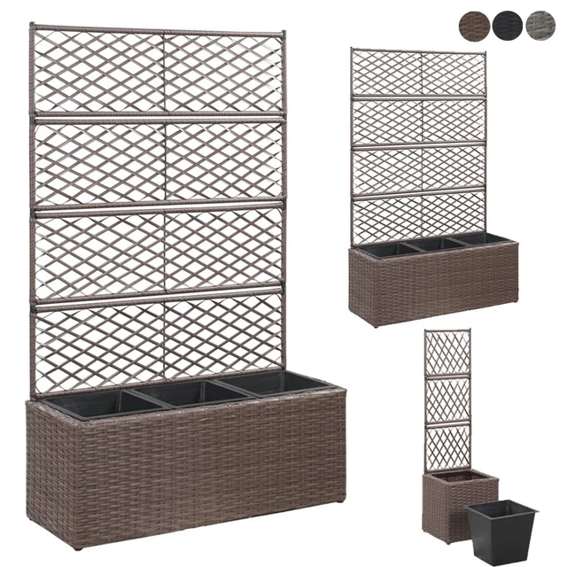 Myheimly Pflanzkübel Mit Rankgitter Blumenkübel Pflanzkasten Blumentopf Blumenkasten Rankhilfe Spalier Gartenspalier,pp Pflanzkuebel Braun,40 X 40 X 121.5 Cm 4726377313