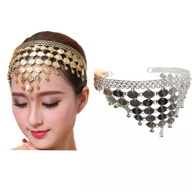 Cerceau de cheveux de bandeau de danse du ventre avec des cloches et des glands