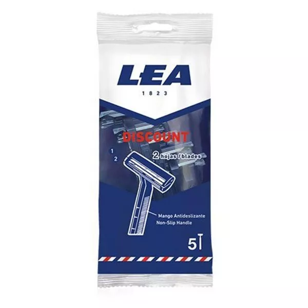 Lea discount 2 hojas - cuchillas desechables de afeitar - paquete de 5 unidades