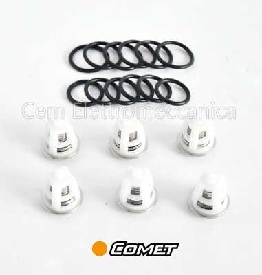 Comet Kit 6 valvole per pompa idropulitrice COMET STATIC 1700 1900 ricambio originale 