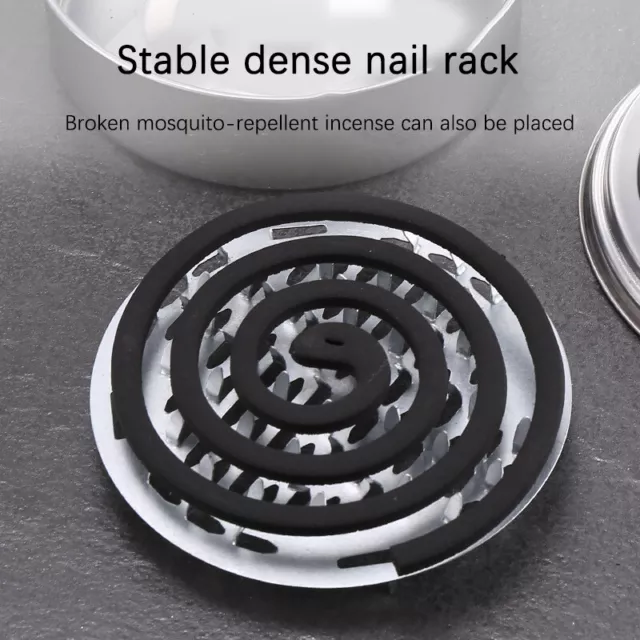 Household Mosquitoes Coil Holder Tray Frame With Lid Stainless Steel Round Ra Sp