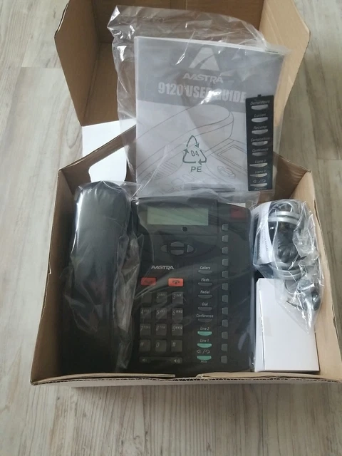 Aastra Telecom 9120 2-Line Landline Desk Phone in Black, New in Box, Ships Free!