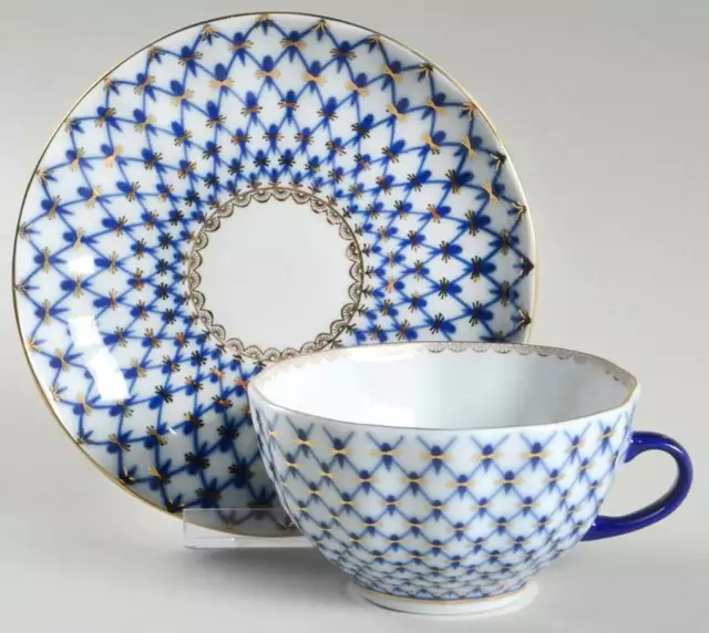 Lomonosov Cobalt Net Cup & Saucer 928725