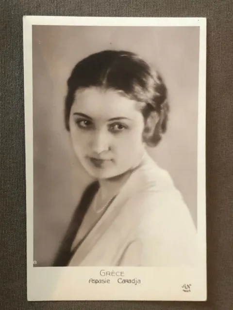 Miss Greece Aspasia Caradja postcard - miss Europe 1929 contest
