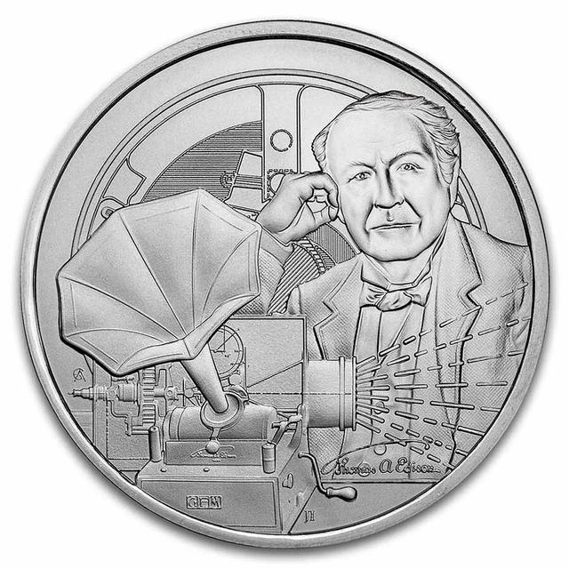 2023 Niue 1 oz Silver Icons of Inspiration: Thomas Edison BU - SKU#274006