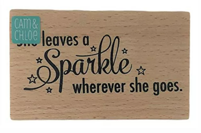 Hampton Art She Leaves a Sparkle Wood Mounted Rubber Stamp