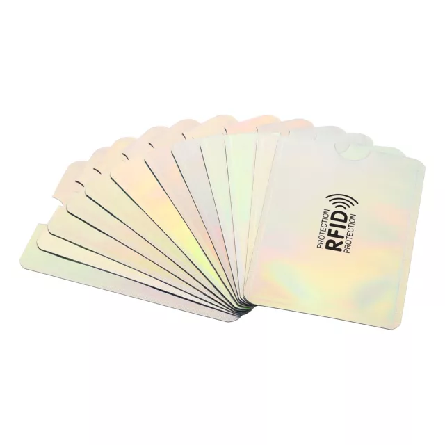 24Pcs RFID Blocking Sleeves Identity Theft Credit Cards Protector Holders Silver