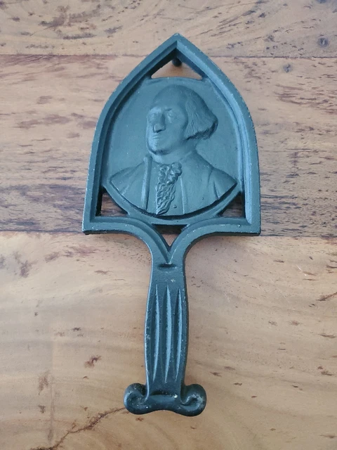 George Washington Cast Iron Trivet Black  9" Tall