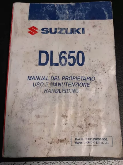 Suzuki Libretto Uso E Manutenzione Ita/es/de DL 650 2006