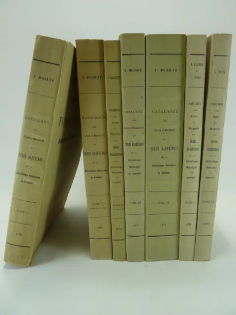 MAIGNIEN (Edmond). Catalogue des livres et manuscrits du fonds dauphinois. 7 vol