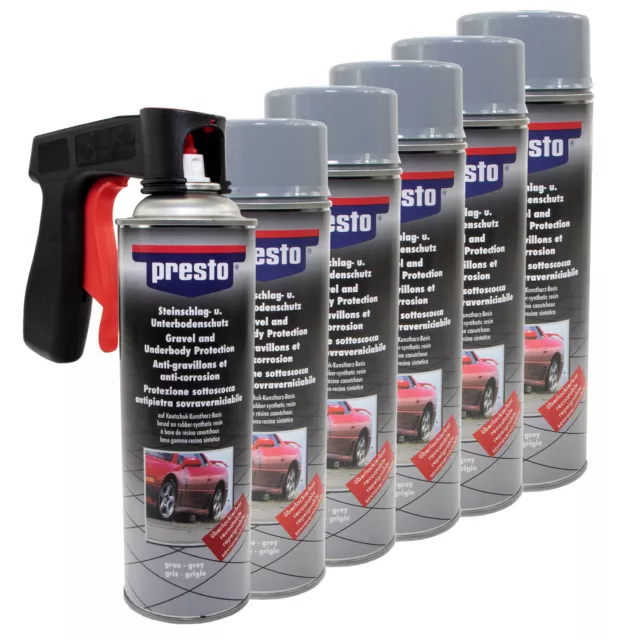 Impact de Pierres Spray 6 X 500 ML Presto Protection Anti-encastrement Gris Avec