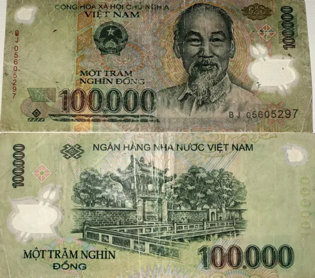 1 Million Vietnamese Dong 10 x 100,000 VND Banknotes