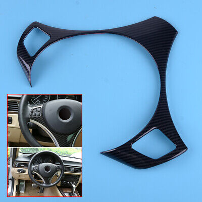 Carbon Fiber Steering Wheel Cover Panel Trim Fit For BMW 3 Series E90 E92 E93 M3