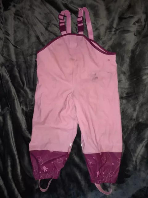 Baby Kinder Matschhose 98 104 gefüttert rosa Regen Hose Gebrauchsspuren LESEN!!