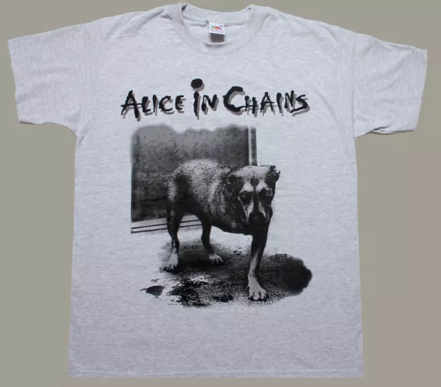 T-Shirt Maniche Corte/Lunghe Alice In Chains Cane Grunge Bone Nirvana Nuova Grigia 345Xl
