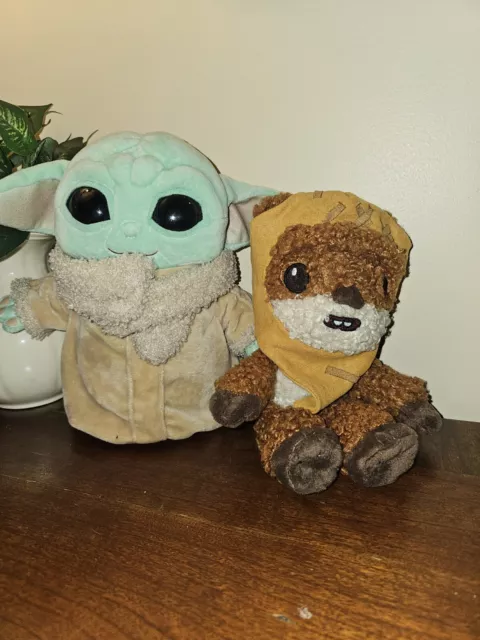 Star Wars Plush Pair Set Grogu The Child Wicket Ewok Mandalorian Jedi