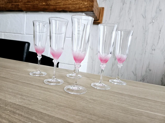 Lot De 6 Flûtes à Champagne En Cristal Sans Plomb - 177ml - Soufflées à La Main, élégantes Pour Fêtes