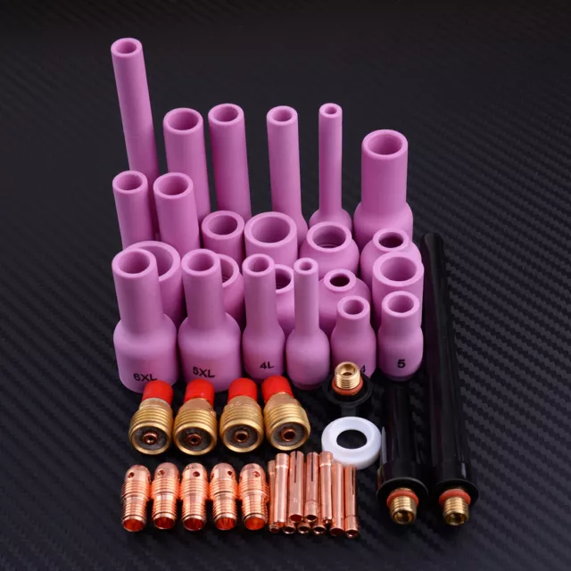 46 Tig Welding Torch Gas Lens Collet Body Nozzle Kit pour SR WP9 WP20 WP25 Pop