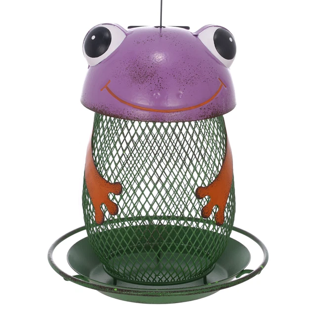 Tomfeel Grenouille Mangeoire à Oiseaux Lampe Solaire Lumières Mangeoire à H7Y4
