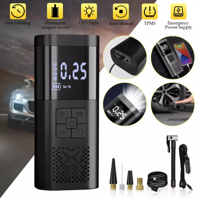 Portable Air Pump Compressor 150PSI Car Digital Electric Tire Inflator