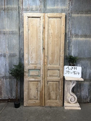 Antique French Double Doors (39.5x92) Raised Panel Doors, European Doors A294