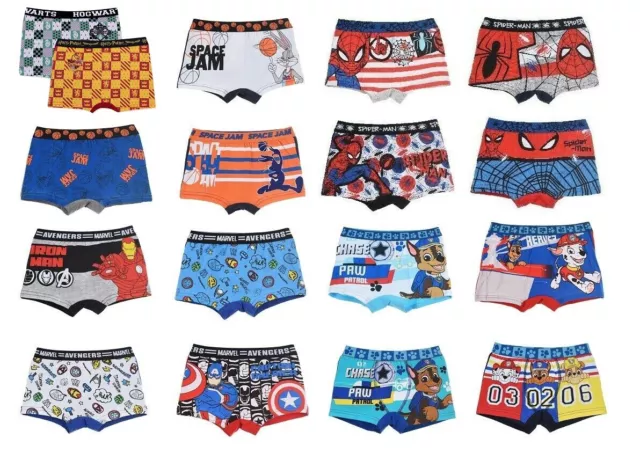 Jungen Boxershorts Marvel Spiderman Avengers Space Jam Paw Patrol Unterwäsche 2er-Pack